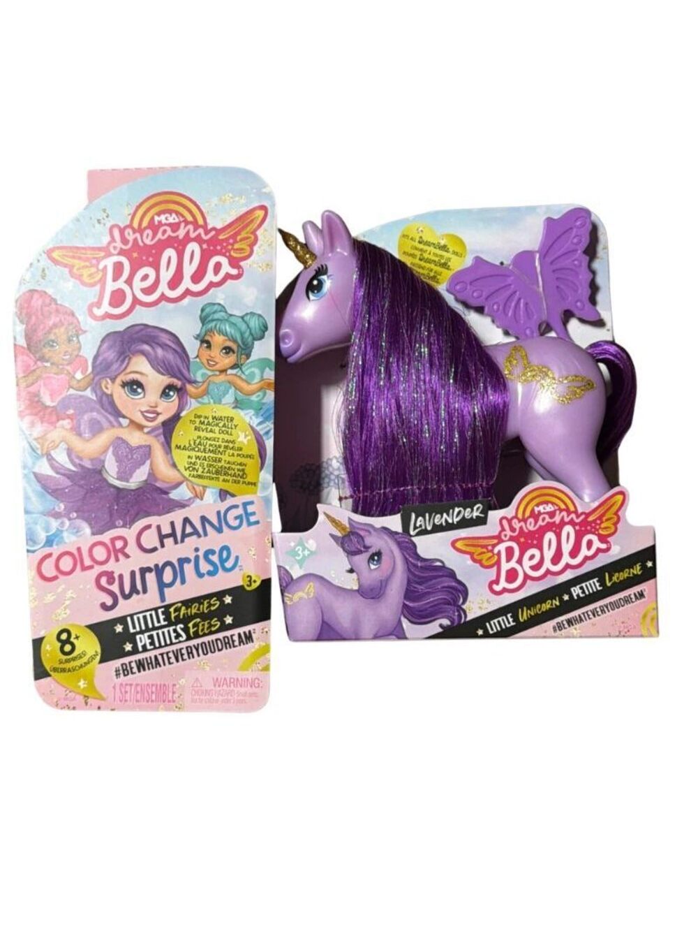 MGA Dream Bella Color Change Surprise Little Fairies Purple 11.5" Doll New